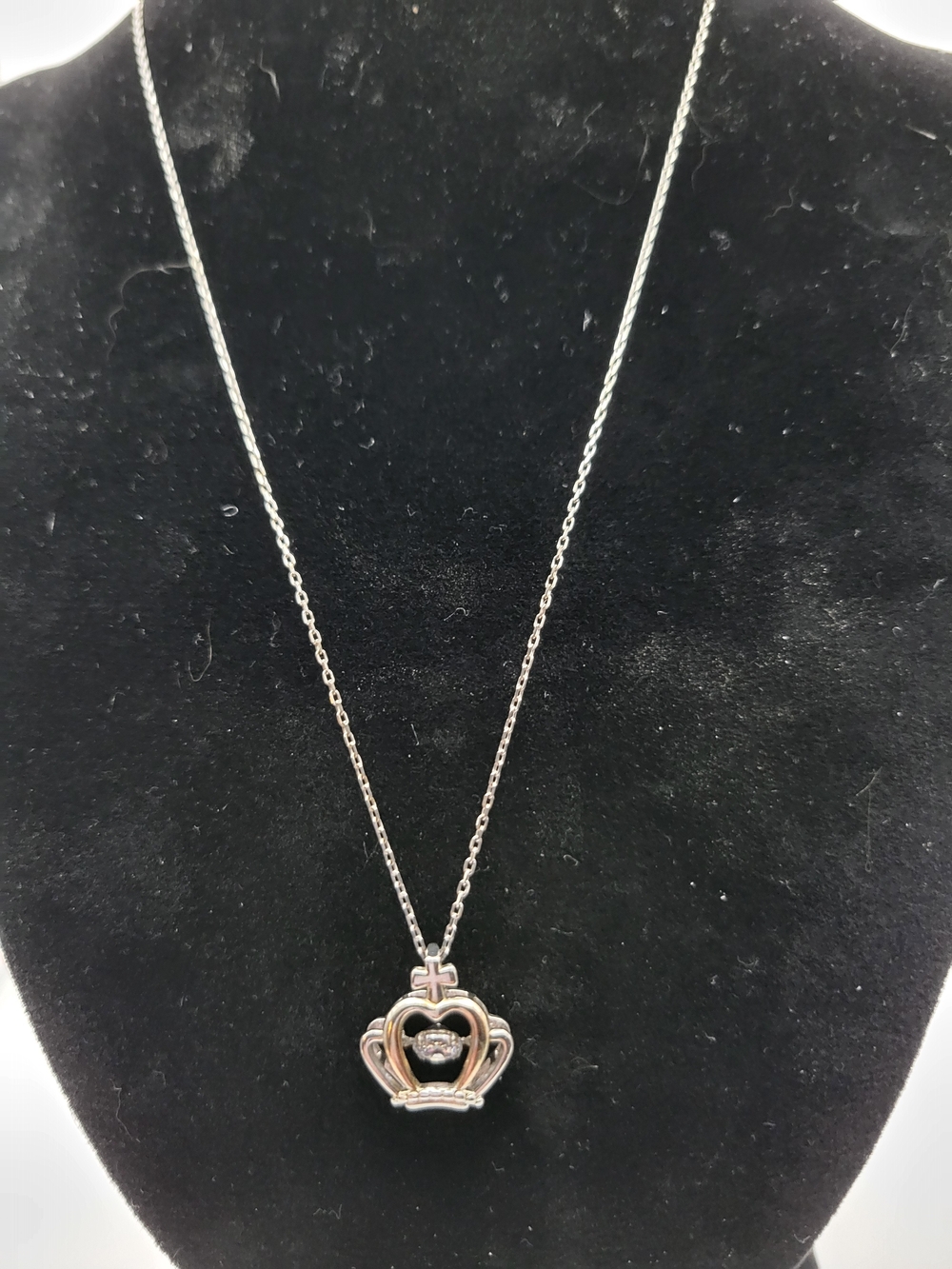 Aphrodite SterlingSilver Crown Pendant Necklace. Aphrodites. Free Spinning Stone